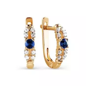 Серьги с сапфирами и бриллиантами Линии Любви