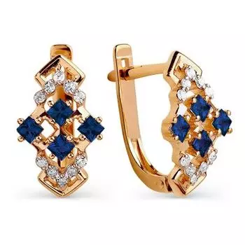 Серьги с сапфирами и бриллиантами Линии Любви