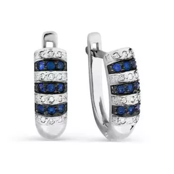 Серьги с сапфирами и бриллиантами Линии Любви