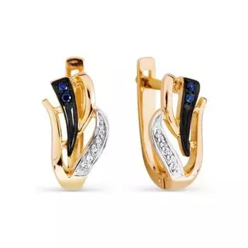 Серьги с сапфирами и бриллиантами Линии Любви