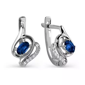 Серьги с сапфирами и бриллиантами Линии Любви