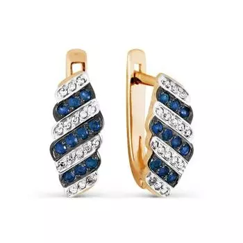 Серьги с сапфирами и бриллиантами Линии Любви