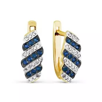 Серьги с сапфирами и бриллиантами Линии Любви