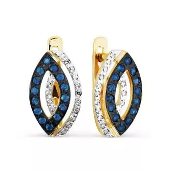 Серьги с сапфирами и бриллиантами Линии Любви