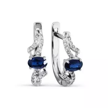 Серьги с сапфирами и бриллиантами Линии Любви