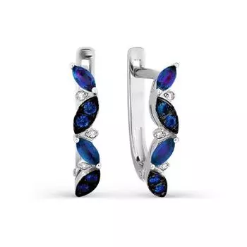 Серьги с сапфирами и бриллиантами Линии Любви