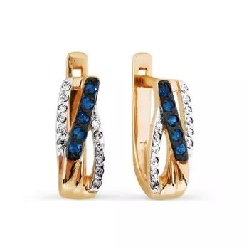 Серьги с сапфирами и бриллиантами Линии Любви