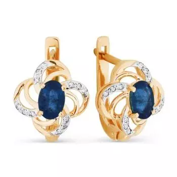 Серьги с сапфирами и бриллиантами Линии Любви