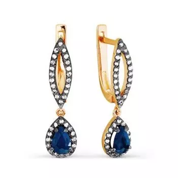 Серьги с сапфирами и бриллиантами Линии Любви