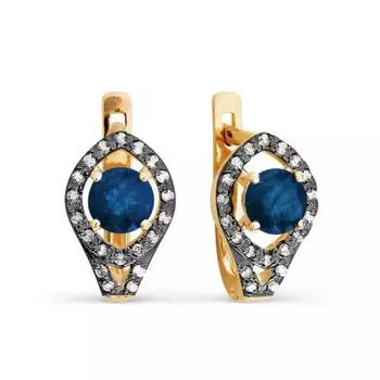 Серьги с сапфирами и бриллиантами Линии Любви