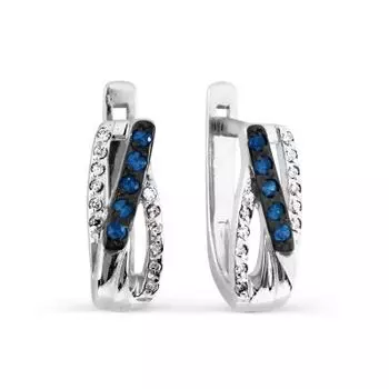 Серьги с сапфирами и бриллиантами Линии Любви