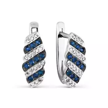 Серьги с сапфирами и бриллиантами Линии Любви