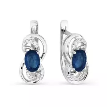 Серьги с сапфирами и бриллиантами Линии Любви
