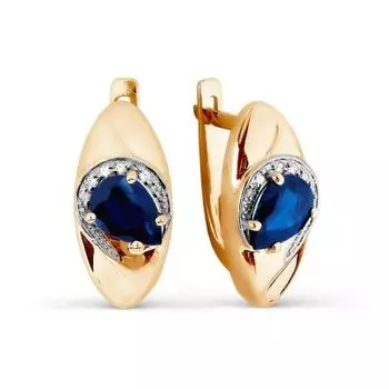 Серьги с сапфирами и бриллиантами Линии Любви