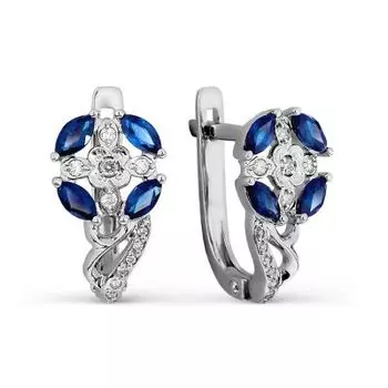 Серьги с сапфирами и бриллиантами Линии Любви