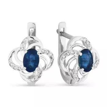 Серьги с сапфирами и бриллиантами Линии Любви