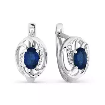 Серьги с сапфирами и бриллиантами Линии Любви