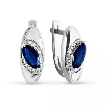 Серьги с сапфирами и бриллиантами Линии Любви