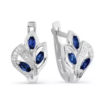 Серьги с сапфирами и бриллиантами Линии Любви