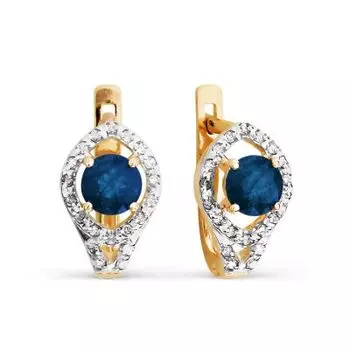 Серьги с сапфирами и бриллиантами Линии Любви