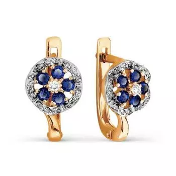 Серьги с сапфирами и бриллиантами Линии Любви