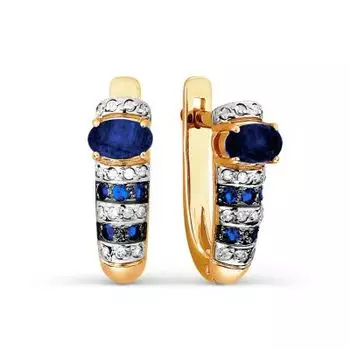 Серьги с сапфирами и бриллиантами Линии Любви