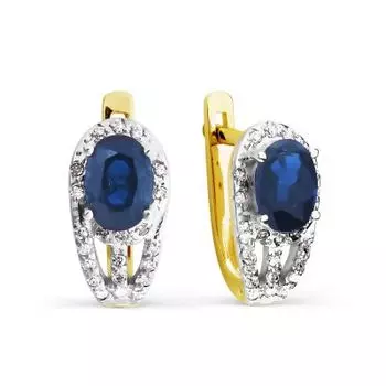 Серьги с сапфирами и бриллиантами Линии Любви