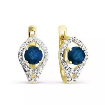 Серьги с сапфирами и бриллиантами Линии Любви