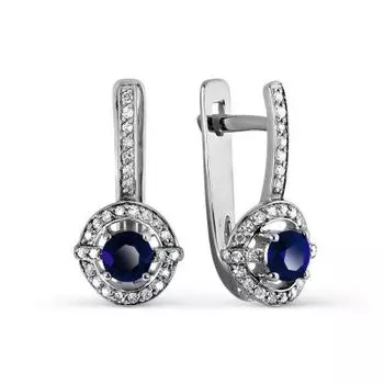 Серьги с сапфирами и бриллиантами Линии Любви