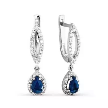 Серьги с сапфирами и бриллиантами Линии Любви