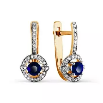 Серьги с сапфирами и бриллиантами Линии Любви
