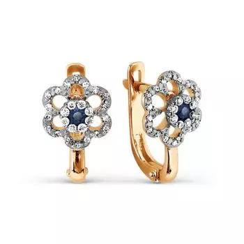 Серьги с сапфирами и бриллиантами Линии Любви