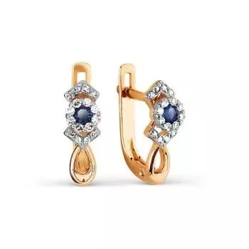 Серьги с сапфирами и бриллиантами Линии Любви