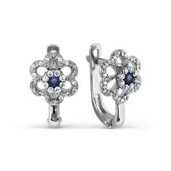 Серьги с сапфирами и бриллиантами Линии Любви