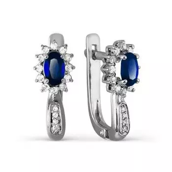 Серьги с сапфирами и бриллиантами Линии Любви
