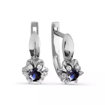 Серьги с сапфирами и бриллиантами Линии Любви