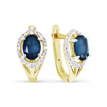 Серьги с сапфирами и бриллиантами Линии Любви
