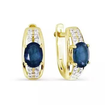 Серьги с сапфирами и бриллиантами Линии Любви