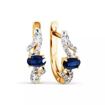 Серьги с сапфирами и бриллиантами Линии Любви