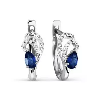 Серьги с сапфирами и бриллиантами Линии Любви