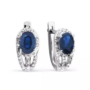Серьги с сапфирами и бриллиантами Линии Любви
