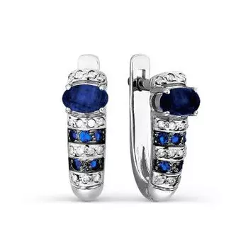 Серьги с сапфирами и бриллиантами Линии Любви