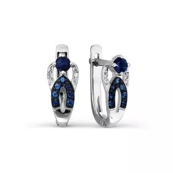 Серьги с сапфирами и бриллиантами Линии Любви
