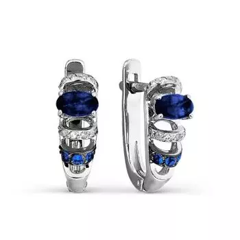 Серьги с сапфирами и бриллиантами Линии Любви