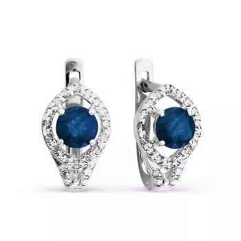 Серьги с сапфирами и бриллиантами Линии Любви