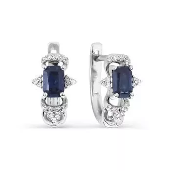 Серьги с сапфирами и бриллиантами Линии Любви