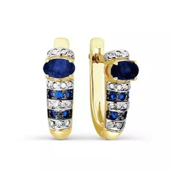 Серьги с сапфирами и бриллиантами Линии Любви