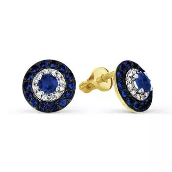 Серьги с сапфирами и бриллиантами Линии Любви
