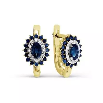 Серьги с сапфирами и бриллиантами Линии Любви