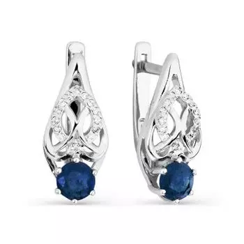 Серьги с сапфирами и бриллиантами Линии Любви